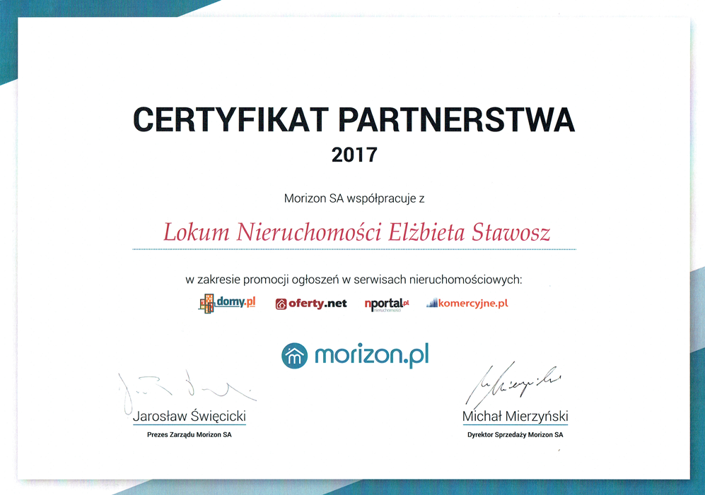 Certyfikat Morizon.pl